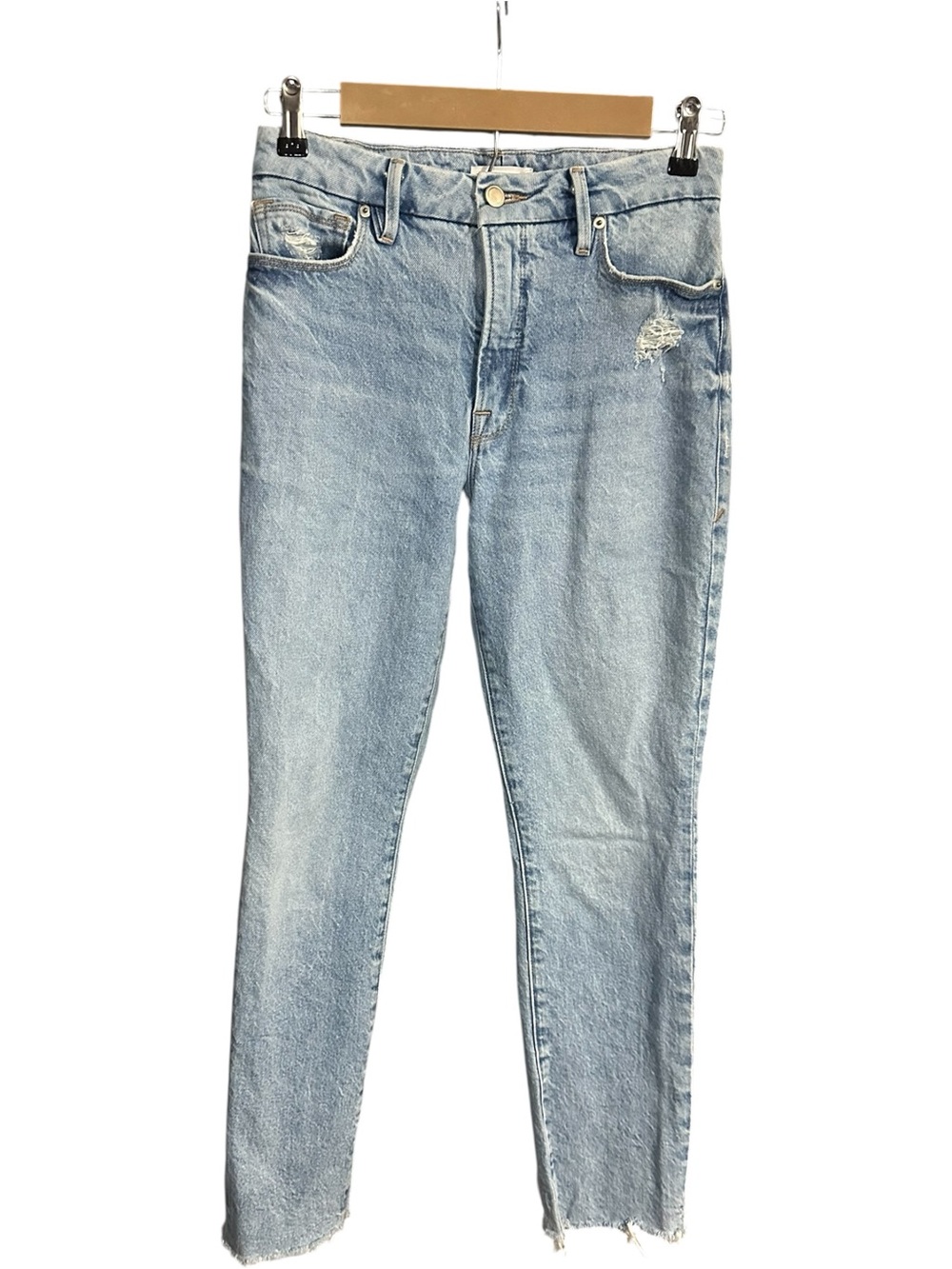 Good American Good Classic Straight Leg Jeans Light Wash Size 2/26